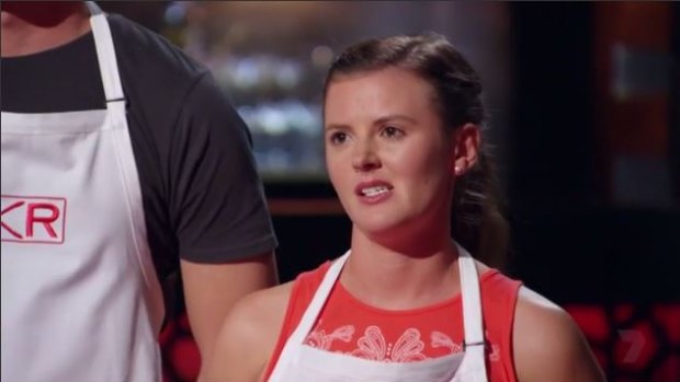 Uh, oh. We're in trouble: Amy knows the MKR judge's critique is not all good.