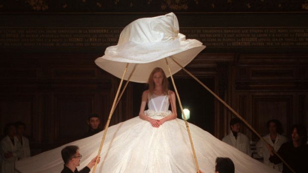 Yohji Yamamoto's bride of 1998 turns heads.