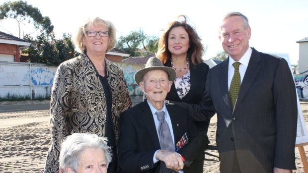 WA Premier Colin Barnett launched the new homeless shelter, which is named for Tom Fisher (centre).