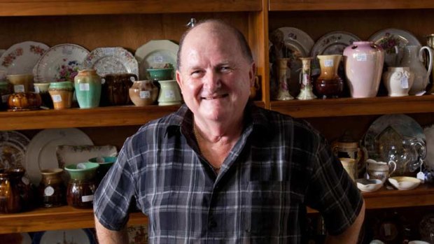 Rarities...Stan Prickett is regarded as one of Australia's Loetz experts. Picture: Paul Harris