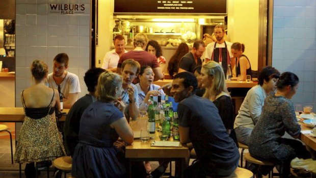 Open rain or shine ... at Wilbur's Place, Potts Point, the outdoor seating can make business trickier.