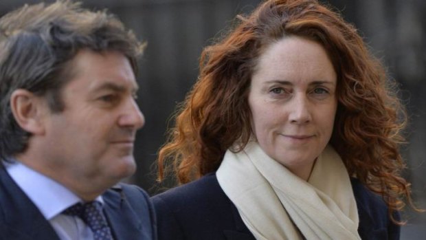 Rebekah Brooks arrives with her husband Charlie Brooks at the Old Bailey courthouse in London.