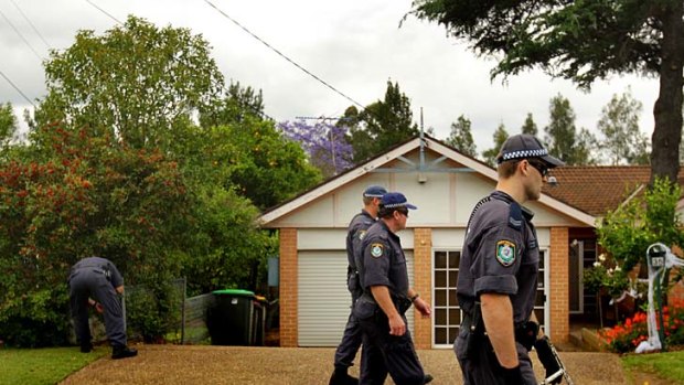NSW police search the area near Lynette Bradbury's home.