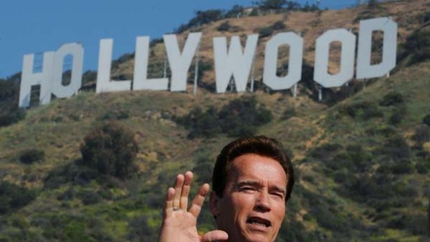 California Governor Arnold Schwarzenegger makes the announcement that sufficient money had been raised to purchase and protect the land around the historic Hollywood sign.