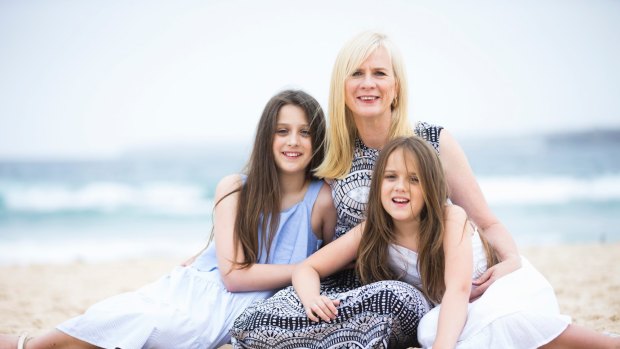 Collector mum Barbara Bryan with daughters Brooke, 11, and Samantha, 9, on a recent trip to Bondi. Barbara reviews family travel online in her blog Let's Go Mum.