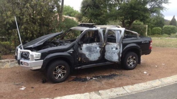 DESTROYED: Steve Gill's Ford Ranger had been expensively modified for security work.