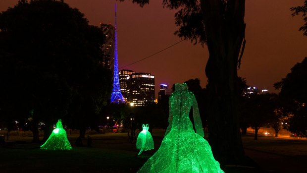 The Dresses, White Night preview at Queen Victoria Gardens.

Photograph Paul Jeffers
The Age NEWS
19 Feb 2016