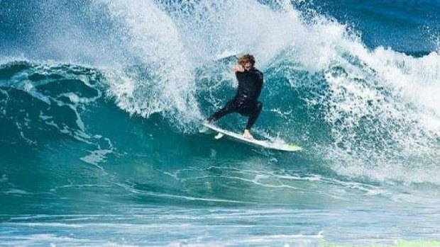 Sean Pollard in action in the surf.