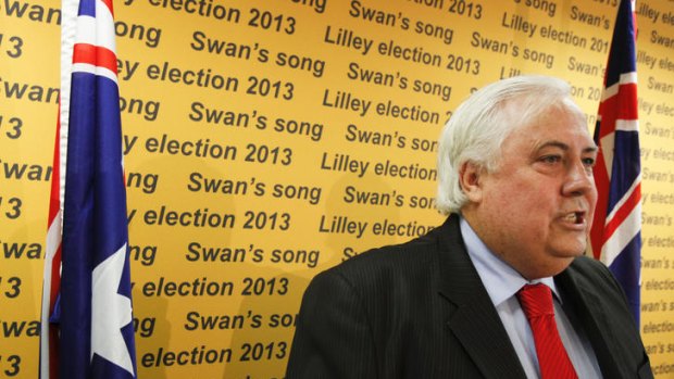 Clive Palmer announces he will run for pre-selection for the seat of Lilley, currently held by Treasurer Wayne Swan.