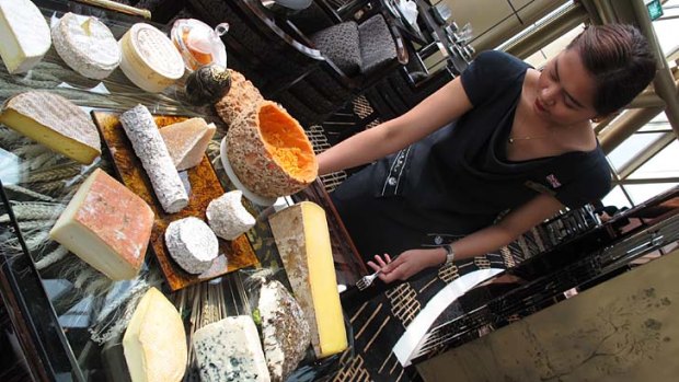 Spoilt for choice: Robuchon au Dome cheese trolley.
