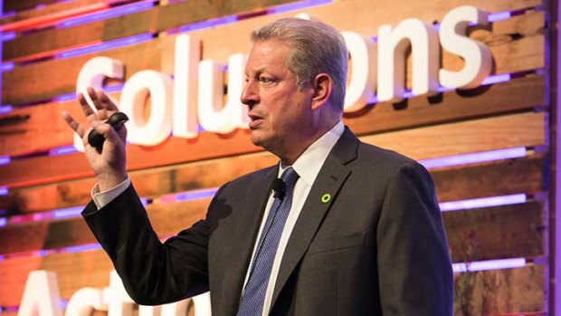 Climate Reality Project Chairman Al Gore leading training in Melbourne recently. Photo: James Thomas.