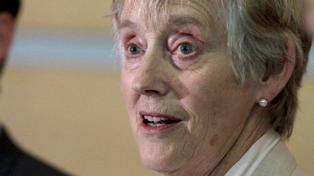 Former head of the MI5, Dame Stella Rimington, talks to the media in Brisbane at the International Council on Archives Congress.