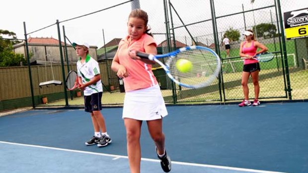 Young talent ... Shannon Brown plays tennis at Haberfield Tennis Centre, but clubs are battling declining numbers in players.