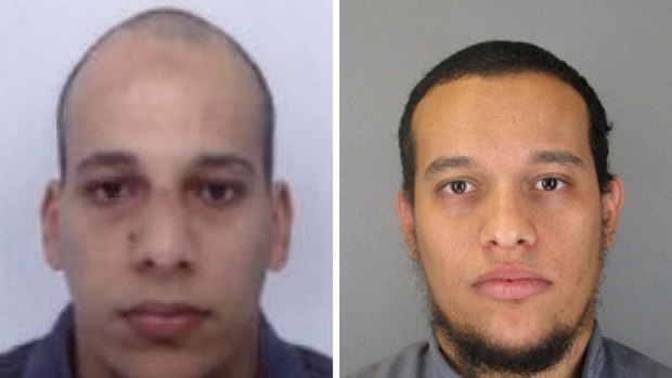 Photos released by French police showing Cherif Kouachi (left) and his brother Said.