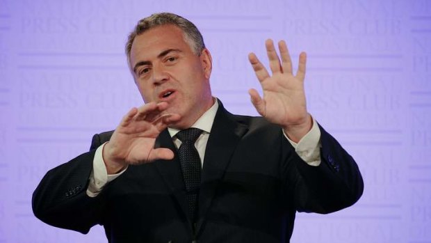 Treasurer Joe Hockey delivers the Mid-Year Economic and Fiscal Outlook in December.