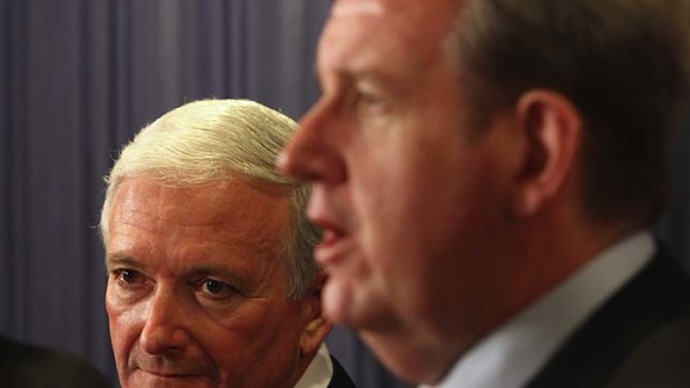 Connections ... the new infrastructure tsar, Nick Greiner, with the Premier, Barry O'Farrell.