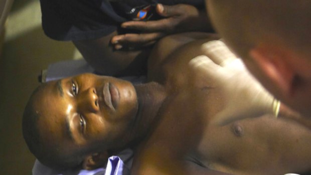 Wismond Exantus,  rescued by a French search and rescue team after being trapped in rubble for 11 days in the aftermath of the massive earthquake, lies in a French military hospital in Port-au-Prince, Haiti.