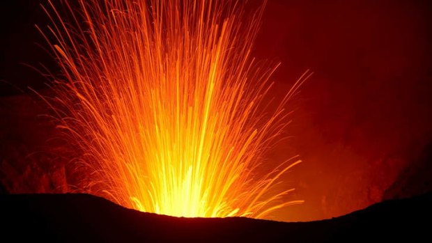 The orange glow of Tasur on Tanna Island, Vanuatu.