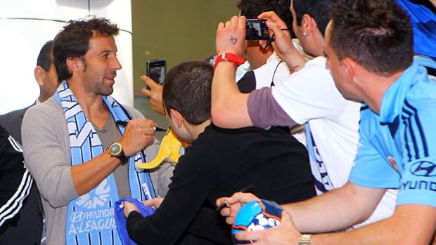 People pleaser ... Del Piero was more than happy to stop and sign a few autographs for the fans.