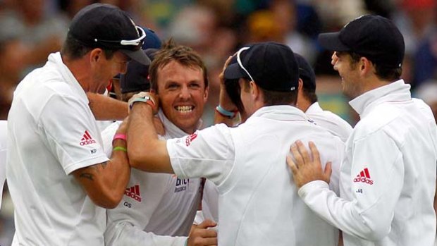 They've got the nod ... Kevin Pietersen, left, who has scored 5666 Test runs and Graeme Swann, second left, with 128 wickets to his name are two of England's best of the last 45 years.