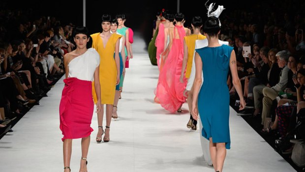 Stand out trend ... floaty styles in bright colours featured at Fashion Week.