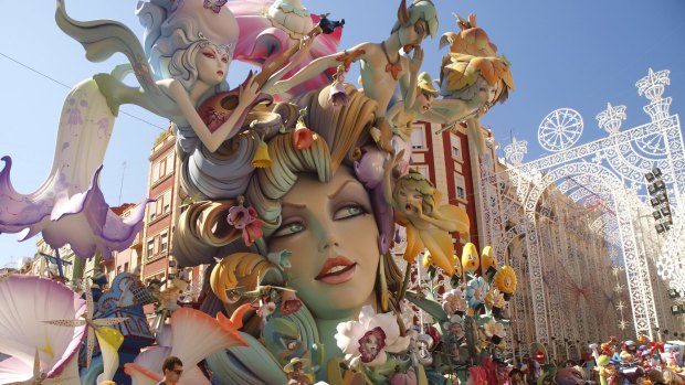 One of the giant papier mache creations at Las Fallas festival, Valencia. 