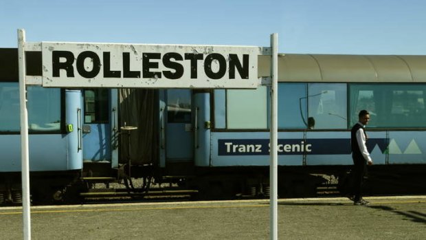 the TranzAlpine scenic train ready to depart Rolleston.