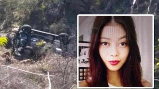 Despite leg and abdominal injuries from the crash, 19-year-old Kathleen Bautista climbed at least 100 metres uphill after escaping her upturned car in the Cotter reserve area, west of Canberra.