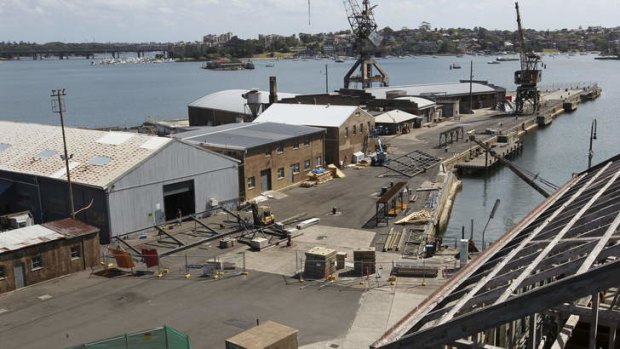 A film set being prepared on Cockatoo Island in Sydney, for Angelina Jolie's new film 'Unbroken'.