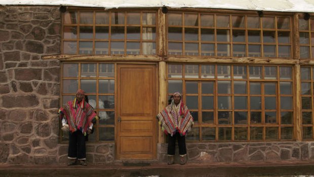 Entrance to an Andean lodge.