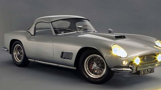 A 1959 Ferrari 250 California LWB: the silver convertible was bought new by Roger Vadim, the actor who discovered and married Brigitte Bardot.