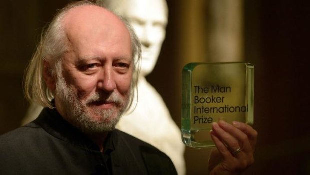 Laszlo Krasznahorkai wins the Man Booker International Prize at the Victoria and Albert Museum in London.