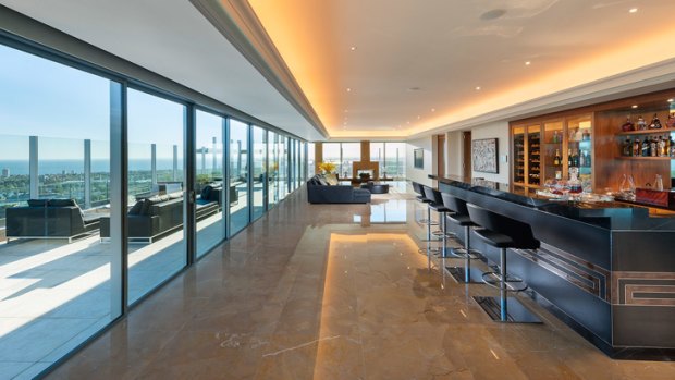 Top of the world ... Harry Stamoulis's St Kilda penthouse.