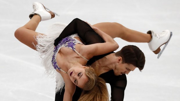 Alexandra Stepanova, left, and Ivan Bukin of Russia.