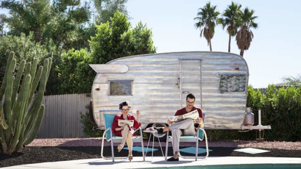 A vintage caravan in Palm Springs, California.