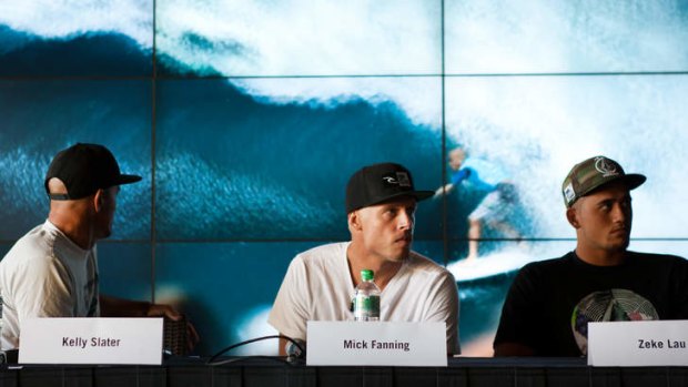 Contest: Kelly Slater, Mick Fanning, who is eyeing a third world crown, and Zeke Lau.