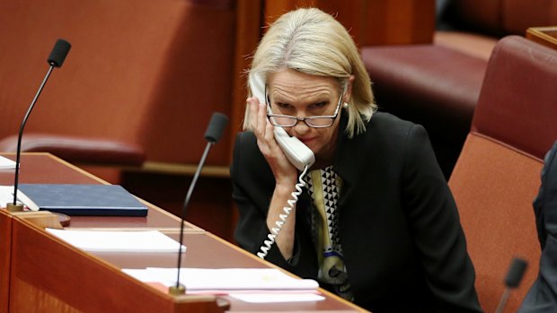 Senator Fiona Nash in the Senate at Parliament House in Canberra on Monday 4 September 2017. Fedpol Photo: Alex Ellinghausen