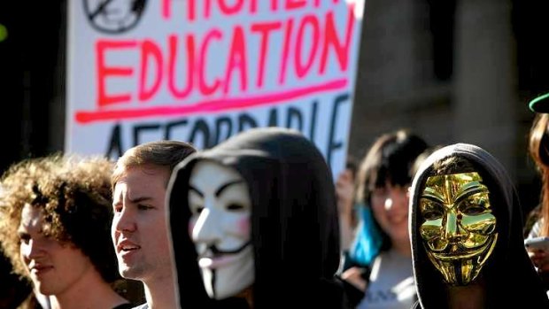 Education revolution: students protest the deregulation of university fees.