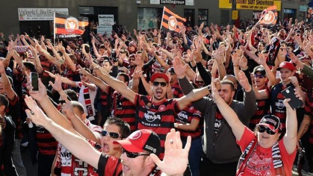 Who do they sing for? Western Sydney Wanderers fans at the A-League grand final.