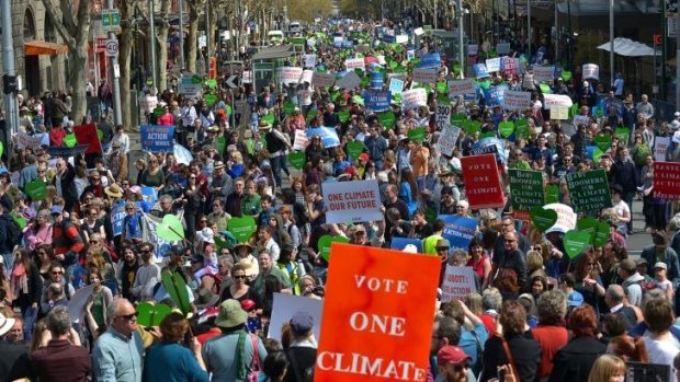 Melburnians turn out to urge action on climate change.