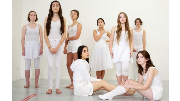 The mainly teenage cast of <i>On the Bodily Education of Young Girls</i>.
