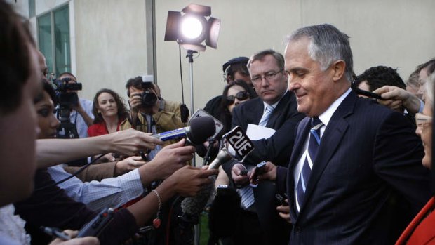 Malcolm Turnbull holds a press conference after he was defeated as Liberal leader by Tony Abbott in 2009.