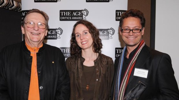 The Eye of the Storm's award-winning director Fred Schepisi (left) and producer Gregory Read (right) with Age arts editor Gina McColl.