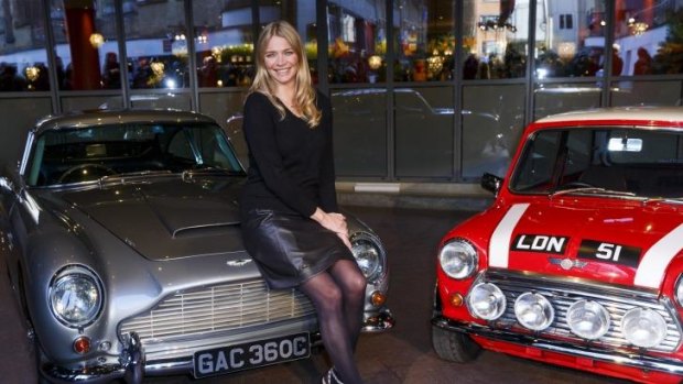Petrolhead: Jodie Kidd host of <i>The Classic Car Show</i>, with an Aston Martin DB5 and Mini Cooper at the Soho Hotel in London in January.