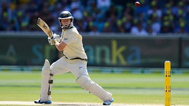 Perseverance: Australian opener Chris Rogers on his way to a century on day four.