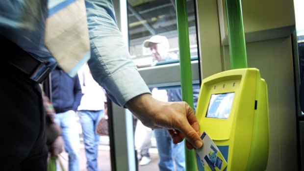 myki is used on a tram in Melbourne.