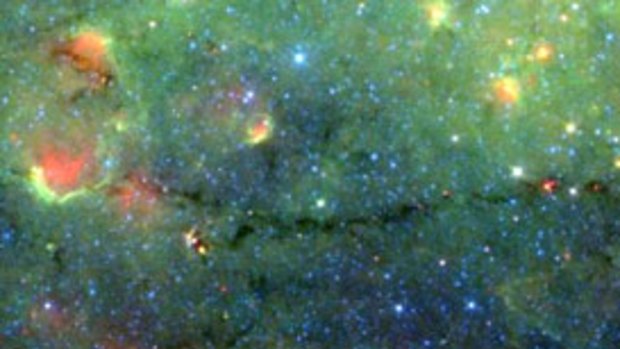 Black beads ... Nessie nebula seen through NASA's telescope.