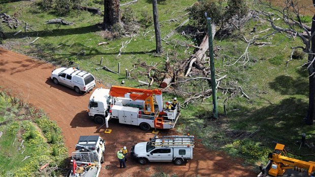 Western Power crews were kept busy earlier this year after power lines were brought down in heavy storms.