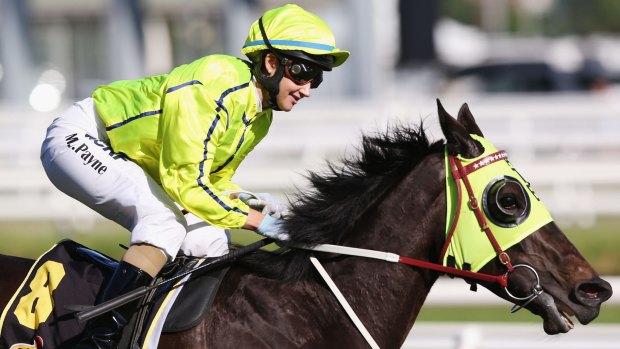 Blinkers on: Michelle Payne rides La Passe to victory. 