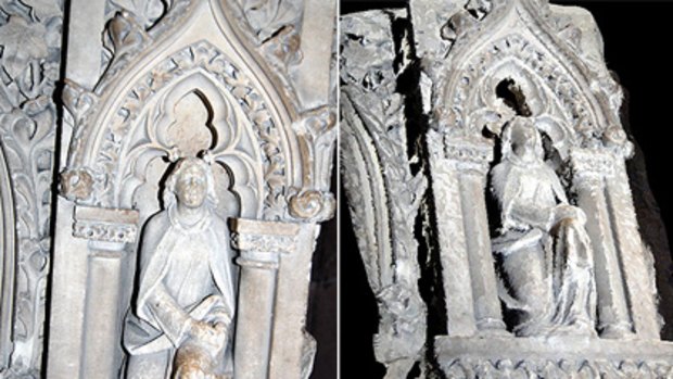 A model of the Virgin Mary at St-Giles Cathedral in Edinburgh shown in 3D.